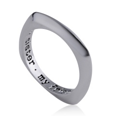 Fashion Women Lettering Rings Friend Family Jewelry Gift Silver my sister . my friend