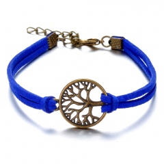 Family Tree Luvky Leather Bracelet Jewelry Navy Blue