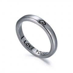 Fashion Gold Silver Alloy I LOVE YOU Couple Ring Jewelry Silver