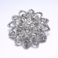 silver plated Bridal Pin butterfly Corsage Scarf Clip Crystal gift For Women wedding accessories flower2