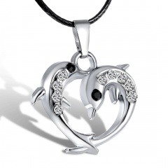 Fashion Stainless Steel Animals Horse Elephant Pendant Necklace Dolphin