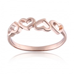 7 8 Charm Women Ring Hollow Heart Rose Gold Ring Wedding Party Jewelry 7 Hollow heart
