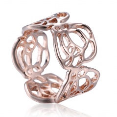 Charm Women Ring Silver/Rose gold Wedding Crystal Rhinestone Jewelry Gift 7 Hollow