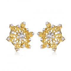 Fashion Christmas Style Colorful Stud Earring Simple Gold Earring Jewelry Wholesale Snow