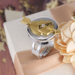 Fashion Women Heart Arrow Crystal Ring Jewelry Gift Charm