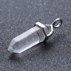Fashion Bullet Crystal Pendant Necklace Leather Chain Jewelry Transparent