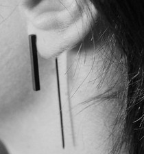 Geometric Pin Back Earrings Accessories Black-2