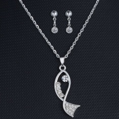 Fashion Silver Alloy Fish Shape Pendant Necklace Earring Jewelry Set Fish