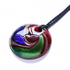New Women Round Lampwork Murano Glass Pendant Necklace Chain Charm Jewelry Holiday Gift Red