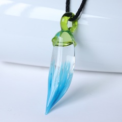 Moon Chili Glass Necklace Blue