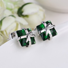 Fashion Jewelry Gift Box Earring Stud Earrings For Women Green
