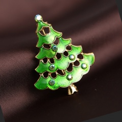 Christmas Tree Crystal Brooch Pin Santa Claus Women Jewelry Tree