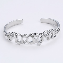 Rinhoo 1 pcs Fashion Style Women Men's Screw Hand Love Letter Cuff Bangle Bracelet Jewelry Gift open bangle