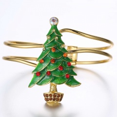 Christmas Series Gold Bangle Adjustable Jewelry Wholesale christmas tree
