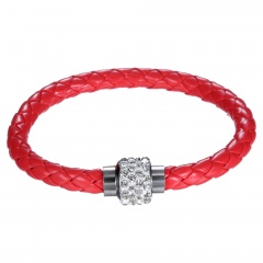 Multicolor leather woven bracelet Korean design jewelry couple fashion simple bracelet personality red