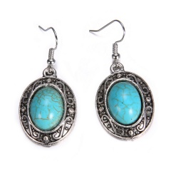 Turquoise Gemstone Alloy Pendant Earrings Women's jewelry Turquoise
