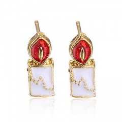 Fashion Christmas Style Colorful Stud Earring Simple Gold Earring Jewelry Wholesale Candle