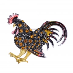 Rinhoo Chicken brooches for women gift crystal brooches jewelry brooch pins yellow