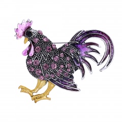Rinhoo Chicken brooches for women gift crystal brooches jewelry brooch pins purple