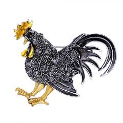 Rinhoo Chicken brooches for women gift crystal brooches jewelry brooch pins white