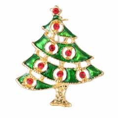 Rinhoo gift snowman Santa Claus wreath Bell Brooches Pins collar Wedding Jewelry new year gift women brooch Christmas tree2