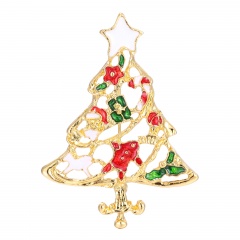 Rinhoo gift snowman Santa Claus wreath Bell Brooches Pins collar Wedding Jewelry new year gift women brooch Christmas tree3