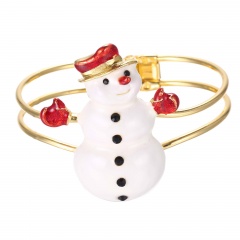 christmas series snowman gold bangle jewelry snowman