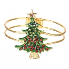 Christmas Tree Gold Open Bangle Fashion Festival Jewelry Wholesale Christmas Tree
