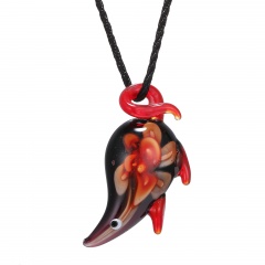 Fashion Animals Flower Lampwork Glass Murano Pendant Necklace Women Gift Jewelry Red