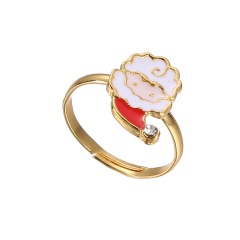 Fashion Gold Festival Christmas Rings Small Adjustable Cute Rings Alloy Jewelry Santa