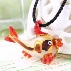 Fashion Murano Glass Fish Pendant Necklace Women Jewelry Holiday Gift Red