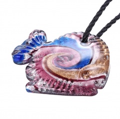 Fashion Murano Glass Fish Pendant Necklace Women Jewelry Gift Pink