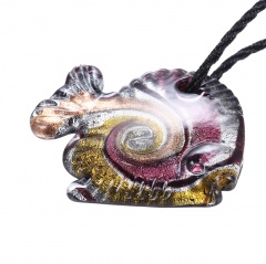 Fashion Murano Glass Fish Pendant Necklace Women Jewelry Gift Black