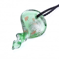 Fashion Lampwork Murano Glass Spiral Pendant Necklace Women Jewelry Green