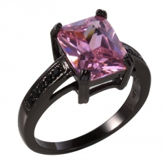 black fashion square purple stone rings jewelry for women 17mm