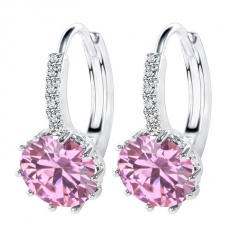 Women Jewelry Zircon High-Grade Earrings Pink