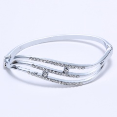 Rinhoo New Stylish Opal Beads Wire Wrap Gold Silver Color Bangles Women Bracelet Opal Bangle Jewelry for Women bangle1