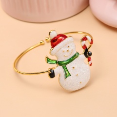 Snowman Bracelet Christmas Jewelry Gift White Bangle Jewelry Wholesale Snowman