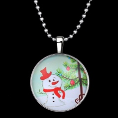 Fashion Christmas Stainless Steel Chain Pendant Necklace Xmas Party Gift Snowman