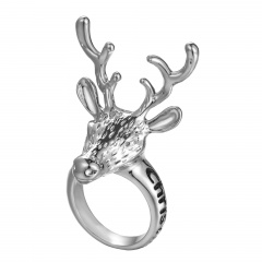Fashion Christmas Series Ring Christmas Deer Head Rings Jewelry Wholesale Elk