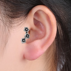 Fashion Ear Bone Stud Earrings of Flower/Rhinestone/Lightning/Dragonfly Shape Jewelry Flower