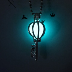 Magic Steampunk Round Fairy Hollow Locket Glow In The Dark Pendant Necklace Gift Key