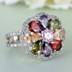 Fashion Wedding Bridal Ring Crystal Zircon Jewelry Gift 8