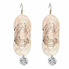 fashon luxury gold dangle with stone earring jewlery wholesale gold