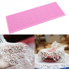 Pink Lace Silicone Mold Mould Sugar Craft Fondant Mat Cake Decorating Bake Tools Pink