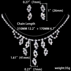 Rhinestone Wedding Jewelry Set Necklace and Earring Wholesale 1402-6070