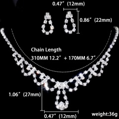 Rhinestone Necklace Earring Jewelry Set 1402-6002