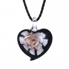Chic  Women Glass Heart Waterdrop Pendant Necklace Murano Lampwork Jewelry Party Gift Heart Pink