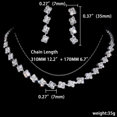 Rhinestone Wedding Jewelry Set Necklace and Earring Wholesale 1402-6192