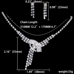 Rhinestone Silver Necklace Earring Set Jewelry Wholesale 1402-6244